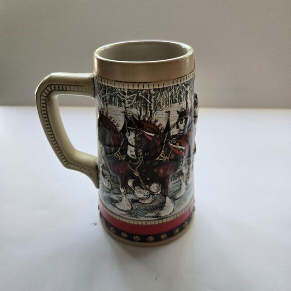 Budweiser Clydesdale Beer Stein Collectible Mugs Holiday Horses Bar Drinkware - Picture 9 of 13